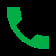 Green phone icon with curved handset symbol on dark background