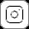 Simple line icon of a washing machine inside a rounded square button